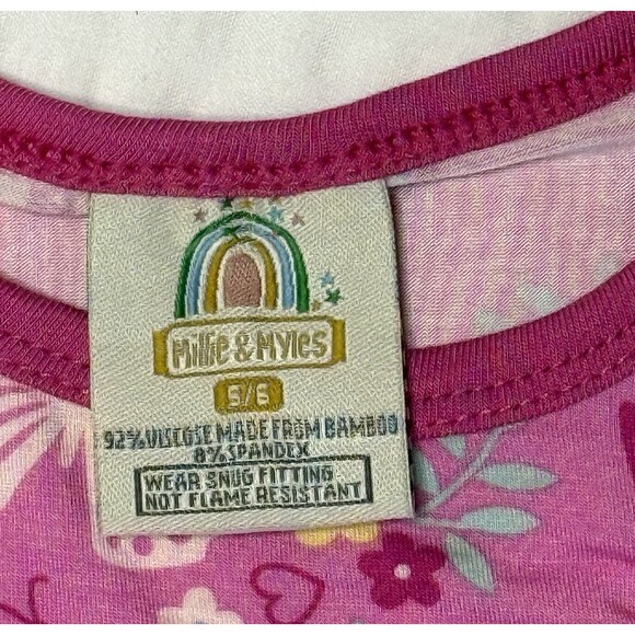 Millie & Myles Long Sleeve Bamboo Butterfly Pink Pajama 2 pc set Size 5/6 NWT - Picture 5 of 6